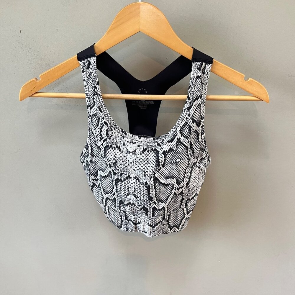 Varley Bassett Sports Bra‎ Ivory Cobra Snake Print Size S